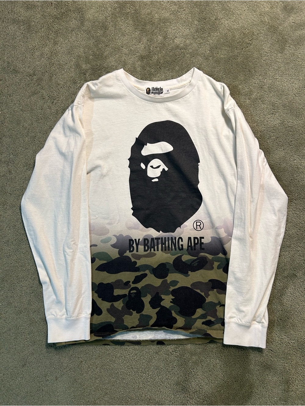 Rare Vintage Bape Camo Long Sleeve Shirt Size XL Streetwear Y2K